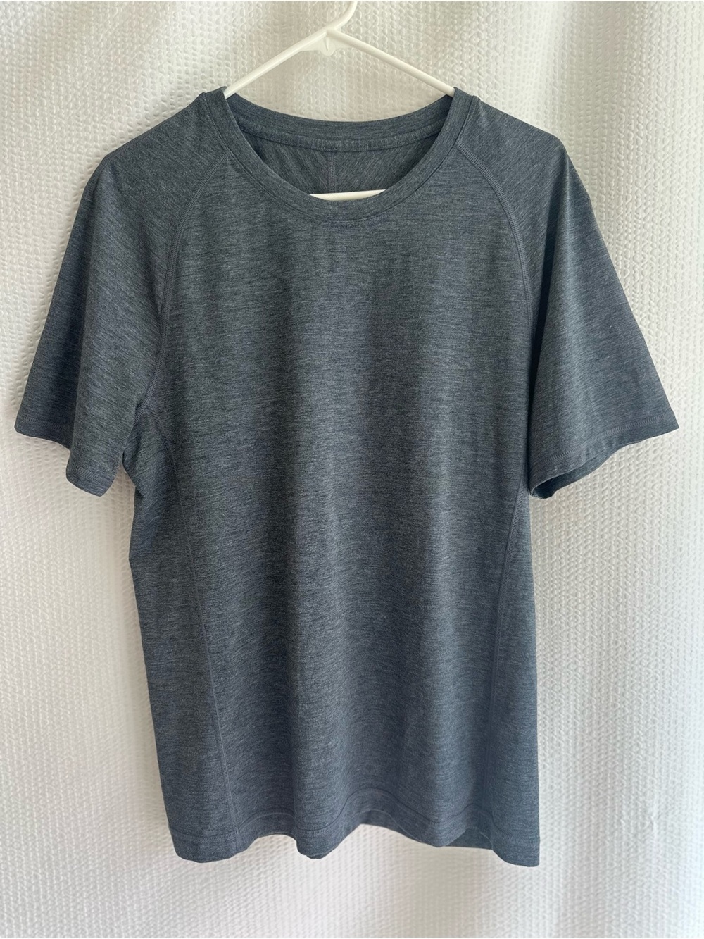 Lululemon Gray Short Sleeve Tee Crew Neck Running Training T-Shirt Size Large